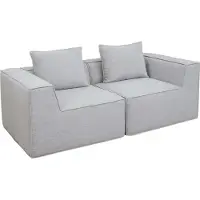 Mendler 2er-Sofa/Zubehör für Sofa MCW-O54, Couch 2-Sitzer Loungesofa, modular Stoff/Textil (300g/m²) 63x194x97cm hellgrau
