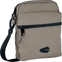 Camel active Umhängetasche "Terra" aus recyceltem Nylon und voluminös aufgesetzten Taschen