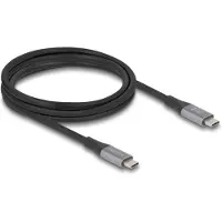 HQ Products 81192, 2 m, USB C, USB C, USB4 Gen 2x2, 40 Gbit/s, Schwarz, Grau