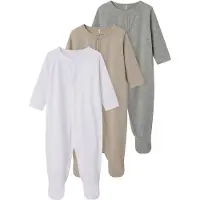 TWO SOON 3er-Pack Schlafanzug in Grey Melange | Gr.: 80
