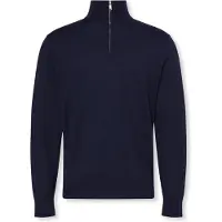 Calvin Klein Herren Pullover & Cardigans Ls 100% Merino Qz 14gg - Donkerblauw - Größe M