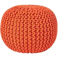 Homescapes STRICK-POUF orange, 40/40/35 cm