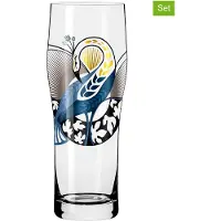 Ritzenhoff & Breker Ritzenhoff Allround-Glas 2er-Set Brauchzeit 004, Petra Mohr, Kristallglas, 630 ml, 3781004