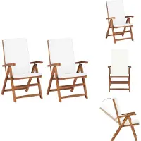 vidaXL Garten-Liegestühle 2 Stk. mit Auflagen Massivholz Teak - Gartenstühle
