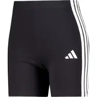 Adidas Trainingstights "ESSENTIALS 3-STREIFEN HIGH WAISTED KURZE LEGGINGS" kurze Leggings, mittelhoher Bund, flacher, elastischer Bund