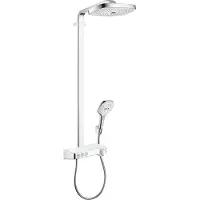 Hansgrohe Showerpipe Raindance Select Weiss / chrom mit Kopfbrause Raindance E Air 3jet 300mm