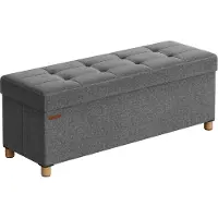 Songmics Sitzbank mit Stauraum klappbar dunkelgrau LSF018G11