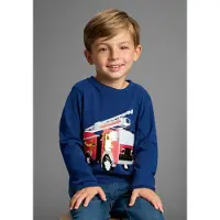 Kidsworld Langarmshirt "Feuerwehr Pailletten Shirt" Feuerwehr Druck mit Pailletten