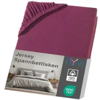 NYVI Jersey Spannbettlaken DreamScience für Matratzen bis 22 cm Höhe - Weich & Anschmiegsam, Rundumgummizug, Bügelfrei 120x200 - 130x200 cm bordeaux