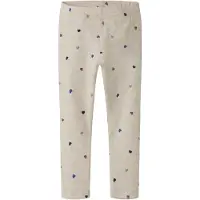 Name it Leggings "NMFNUTTI LEGGING NOOS", Mädchen, Gr. 122, N-Gr, peyote melange aop:hearts, Rippware, Obermaterial: 57% Baumwolle, 38% Modal, 5% Elasthan, bedruckt, Hosen Leggings