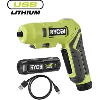 Ryobi 4 V USB-LITHIUM Akku-Knickschrauber RSDP4-120G, max. Drehmoment 5 Nm, inkl