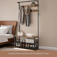 Vasagle Garderobenständer, Garderobe mit Schuhbank, Kleiderständer HSRB35421B01