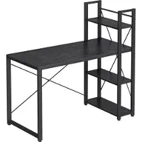 Vasagle Computertisch mit Regalböden einfacher Aufbau ebenholzschwarz LWD048B56