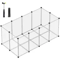 Songmics Gehege, Meerschweinchengehege, Kunststoff, Hamster, Kaninchen, Igelgehege, 145 X 72 X 57 Cm, Weiss