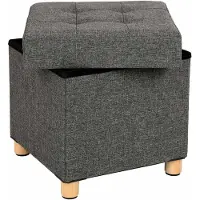 Songmics Sitzhocker mit Holzfüßen Dunkelgrau B34LSF14GYZ