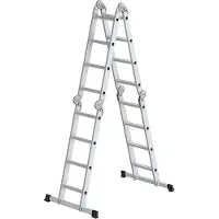 Songmics Leiter mit 16 Stufen in 6 Positionen 430 cm lang silbern GLT046E01