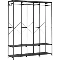 Songmics Kleiderschrank offen abnehmbare Haken ebenholzschwarz RGR005B56