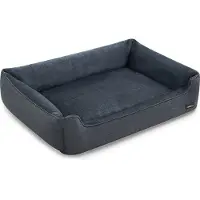 Feandrea Hundebett mit erhöhten Ränder 120 x 90 x 30 cm dunkelgrau PGW013G01