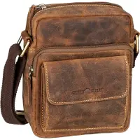 Greenburry Leder Umhängetasche Vintage Travel Crossbody Bag Brown braun
