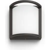 Philips myGarden Samondra Wandleuchte, 12W, Wandbeleuchtung für den Außenbereich, Anthrazit, Metall, Terrasse, Garten, II, Modern