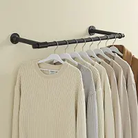 Songmics Kleiderstange für die Wand 2er Set 30 x 84 x 7 cm schwarz HSRB35140B02