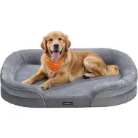 Hobby Hall Hundebett mit erhöhten Rändern 106 x 76 x 18 cm hellgrau PGW283G01