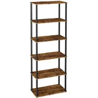 Vasagle Standregal mit werkzeugloser Montage und sechs Ebenen LLS166K01