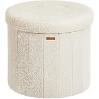 Hobby Hall Runder Sitzhocker mit Stauraum und abnehmbarem Deckel LSF606W01