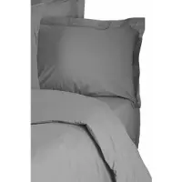 L'essentiel Maison , Dark Grey, Ranforce King-Size-Bettbezug-Set (FR), Dunkelgrau, 100 % BAUMWOLLE RANFORCE, 240 x 220 cm
