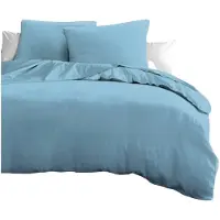 HOME LINGE PASSION 3-teiliges Mikrofaser-Bettwäscheset, 82 g – 240 x 260 cm – Himmelblau
