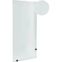 Beliani Duschwand Schwarz Sicherheitsglas u. Aluminium 190 cm Hoch 100 cm Breit mit Wandhalterung ohne Tür Modern Milchglas Walk-In Dusche für Bad