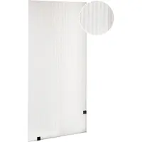 Beliani Duschwand Schwarz Sicherheitsglas u. Aluminium 195 cm Hoch 90 cm Breit mit Wandhalterung ohne Tür Modern Rillenglas Walk-In Dusche für Bad