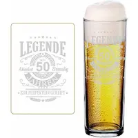 Luxentu Bierglas "Kölschglas Kölner Stange mit Gravur Legende seit 50 Jahren 0,2 Liter transparent"
