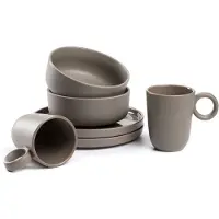 Leonardo Roma, 6 Person(en), Keramik, Graubraun, Roma, Rund