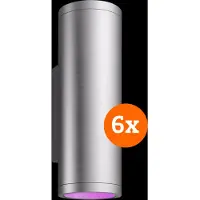 Philips Hue Appear Wandleuchte White & Color Edelstahl 6er-Pack