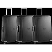 Samsonite S'cure Spinner 75cm Black Triple Kofferset