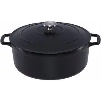 CHASSEUR PUC472801, Auflaufform, Rund, Eisenguss, 8 Person(en), Keramik, Halogen, Gas, Induktion, Schwarz