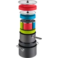 MSR Flex 4, Topf-Set, 5,3 l, Schwarz, Blau, Grün, Rot, Edelstahl, 305 mm, 159 mm