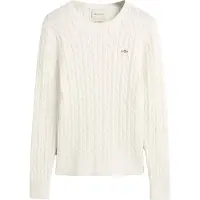 Gant Strickpullover "STRETCH COTTON CABLE C-NECK" mit Logostickerei auf der Brust