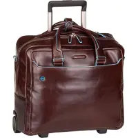 Piquadro Black Square Briefcase with wheels brown