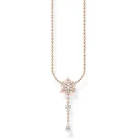 Thomas Sabo Halskette Schneeflocke mit Weissen Steinen Roségold