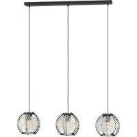 Eglo WAVERTON Hängeleuchte Hängelampe Pendellampe Pendelleuchte - L92 x B22 x H110 cm - schwarz - 3X40W exkl. - IP20