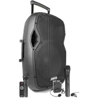 VONYX AP1500PA, 800 W, 50 - 19000 Hz, Schwarz, Acrylnitril-Butadien-Styrol (ABS), AC, Akku, 220-240 V