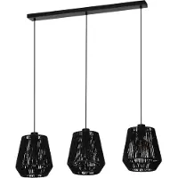 Eglo PERSLEY Hängeleuchte Hängelampe Pendellampe Pendelleuchte - L92 x B22 x H110 cm - schwarz - 3X60W exkl. - IP20