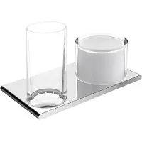 Keuco Doppelhalter EDITION 400 Glas u Lot-sp sw-chr gebü