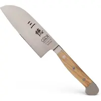 Güde Alpha Olive Santoku mes 14 cm messenstaal bruin