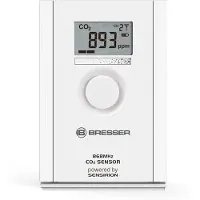 Bresser CO2-Sensor mit Display, Luftqualitätsanzeige, 150 m Reichweite, USB & Akku, für Wetterstation