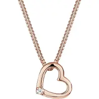 Elli DIAMONDS Halskette Herz Liebe Diamant (0.015 Ct.) 925 Silber Elli DIAMONDS Rosegold