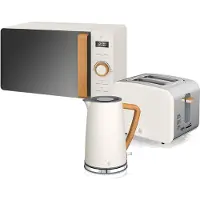 Swan STRP1060WHTNEU Set Frühstück Wasserkocher Breitschlitz-Toaster Mikrowelle 20L Nordic grün Weiß