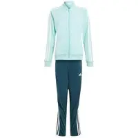 Adidas Junior Mädchen Essentials 3 Streifen Trainingsanzug Semi Flash Aqua/Weiß
